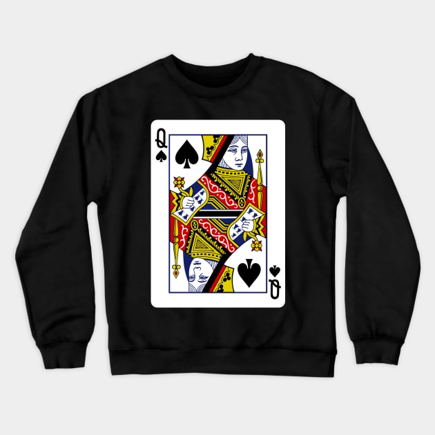 Queen of Spades Playing Card Crewneck Sweatshirt by vladocar